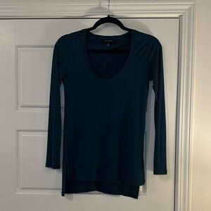 Banana Republic Deep Teal Scoop Neck Long-Sleeve Top